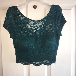 Teal/ forest green two piece dress